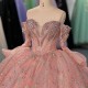 Pink Quinceanera Dress Sweet 15 Evening Dress Crystal Sleeveless Ball Gown Beading Vestidos De 15 Anos