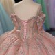 Pink Quinceanera Dress Sweet 15 Evening Dress Crystal Sleeveless Ball Gown Beading Vestidos De 15 Anos