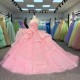 Pink Quinceanera Dresses for Girls Strapless Ruffles Vestidos 15 De Quinceañera Customized vestidos de quinceañera
