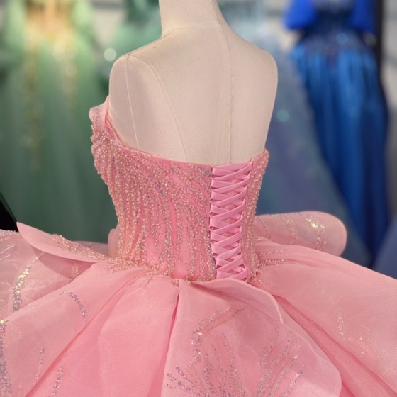Pink Quinceanera Dresses for Girls Strapless Ruffles Vestidos 15 De Quinceañera Customized vestidos de quinceañera