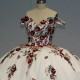 Popular Fashion Shiny White Summer V-neck Ball Gowns Quinceanera Dresses for Girls Off The Shoulder Sweet 16 Vestidos De