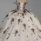 Popular Fashion Shiny White Summer V-neck Ball Gowns Quinceanera Dresses for Girls Off The Shoulder Sweet 16 Vestidos De