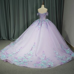 Princess Sweetheart Ball Gown 2024 Quinceanera Dresses Beading Beaded Celebrity Party Gowns 3D Flowers vestidos 15 anos