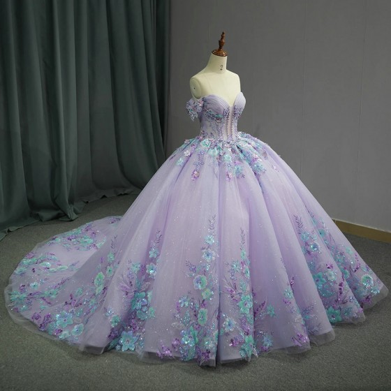 Princess Sweetheart Ball Gown 2024 Quinceanera Dresses Beading Beaded Celebrity Party Gowns 3D Flowers vestidos 15 anos
