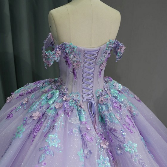 Princess Sweetheart Ball Gown 2024 Quinceanera Dresses Beading Beaded Celebrity Party Gowns 3D Flowers vestidos 15 anos