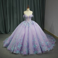 Princess Sweetheart Ball Gown 2024 Quinceanera Dresses Beading Beaded Celebrity Party Gowns 3D Flowers vestidos 15 anos