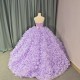 Purple Charro Quinceanera Dresses Ball Gown Lace Up Strapless Appliques Beaded Court Train Mexican vestido de quinceanera