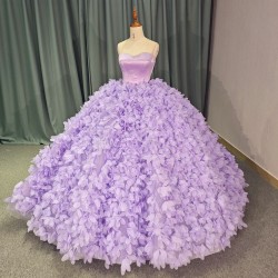 Purple Charro Quinceanera Dresses Ball Gown Lace Up Strapless Appliques Beaded Court Train Mexican vestido de quinceanera