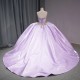 Purple Charro Quinceanera Dresses Ball Gown Strapless Embroidery Satin Sweet 16 Dresses 15 Anos vestidos de 15 quinceanera