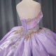 Purple Charro Quinceanera Dresses Ball Gown Strapless Embroidery Satin Sweet 16 Dresses 15 Anos vestidos de 15 quinceanera