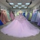 Purple Glitter Ball Gown Princess Quinceanera Dress Ruffle Sequin Appliques Custom Beaded Sweet 16 Dress Vestidos De 15 Años