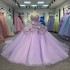 Purple Glitter Ball Gown Princess Quinceanera Dress Ruffle Sequin Appliques Custom Beaded Sweet 16 Dress Vestidos De 15 Años