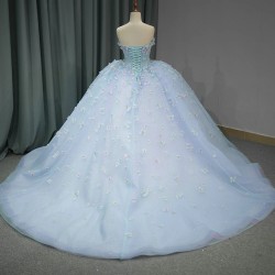Purple Princess Ball Gown Quinceanera Dresses 2024 Strapless Appliques Beads Birthday Party For 15th Girls