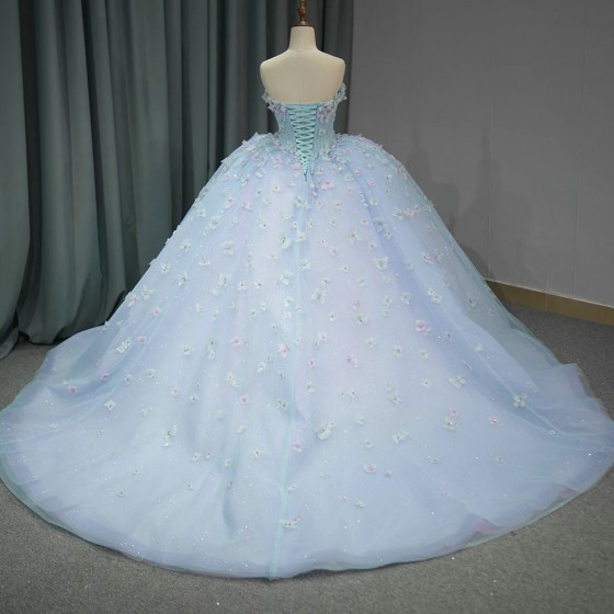 Purple Princess Ball Gown Quinceanera Dresses 2024 Strapless Appliques Beads Birthday Party For 15th Girls