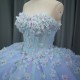 Purple Princess Ball Gown Quinceanera Dresses 2024 Strapless Appliques Beads Birthday Party For 15th Girls