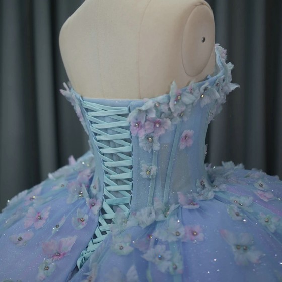 Purple Princess Ball Gown Quinceanera Dresses 2024 Strapless Appliques Beads Birthday Party For 15th Girls