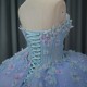 Purple Princess Ball Gown Quinceanera Dresses 2024 Strapless Appliques Beads Birthday Party For 15th Girls