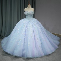 Purple Princess Ball Gown Quinceanera Dresses 2024 Strapless Appliques Beads Birthday Party For 15th Girls