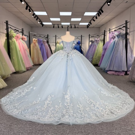 Quinceanera Dresses Backless Short Sleeves Customized Tiered Lace Appliques Corset Lace Up Floor Length 15 Anos Vestido 