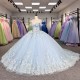 Quinceanera Dresses Backless Short Sleeves Customized Tiered Lace Appliques Corset Lace Up Floor Length 15 Anos Vestido 