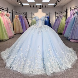 Quinceanera Dresses Backless Short Sleeves Customized Tiered Lace Appliques Corset Lace Up Floor Length 15 Anos Vestido 
