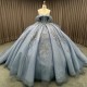 Quinceanera Dresses Ball Gown Flowers Strapless Vestidos De 15 Años 2025 Blue Vestido De 15