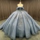 Quinceanera Dresses Ball Gown Flowers Strapless Vestidos De 15 Años 2025 Blue Vestido De 15