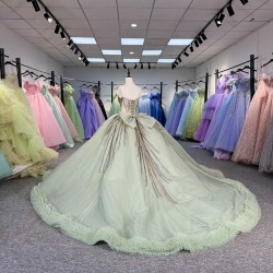 Quinceanera Dresses for 15 Years Sequins with Sleeveless Bow Customized Pleating Vestidos De 15 Anos