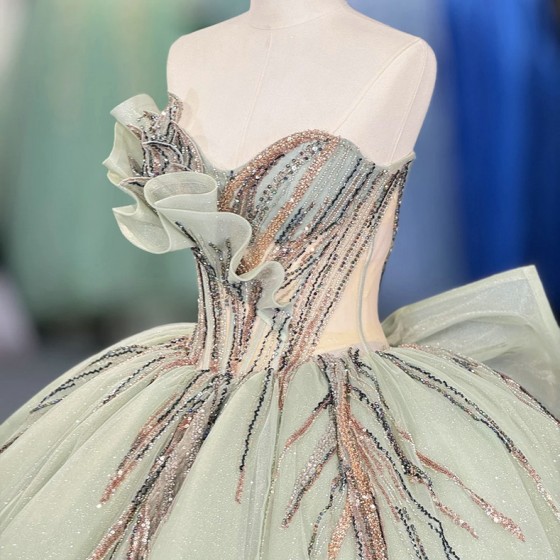Quinceanera Dresses for 15 Years Sequins with Sleeveless Bow Customized Pleating Vestidos De 15 Anos