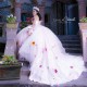 Off The Shoulder Light Pink Ball Gown Quinceanera Dresses Colorful Floral Appliques Lace Tull Corset Vestidos De 15 Anos