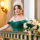 Sequined Green Crystal Beading Appliques Lace Quinceanera Dresses Ball Gown Off The Shoulder Corset Vestidos De 15 Anos